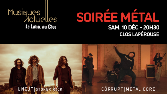 Visuel du concert Métal au Clos le samedi 10 décembre