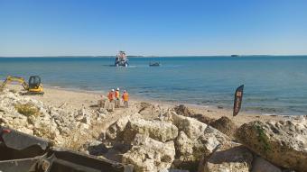 photo du chantier d'installation de la fibre 