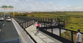 perspective de la piste cyclable sur le viaduc de Martrou 
