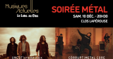 Visuel du concert Métal au Clos le samedi 10 décembre